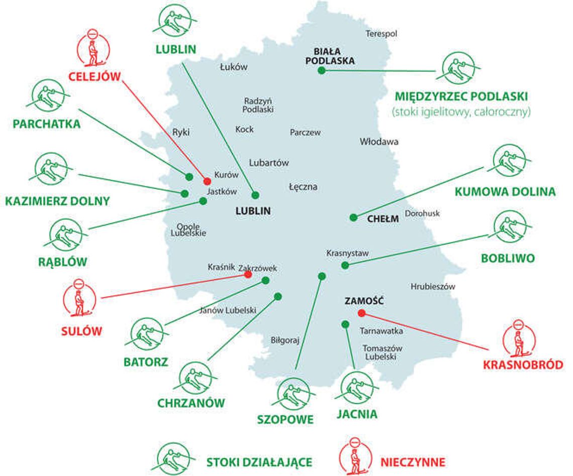 Na narty w woj. lubelskim. Raport