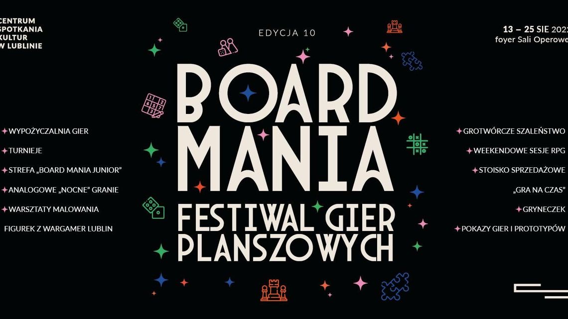 Na planszówki do Centrum Spotkania Kultur. 10. festiwal Board Mania