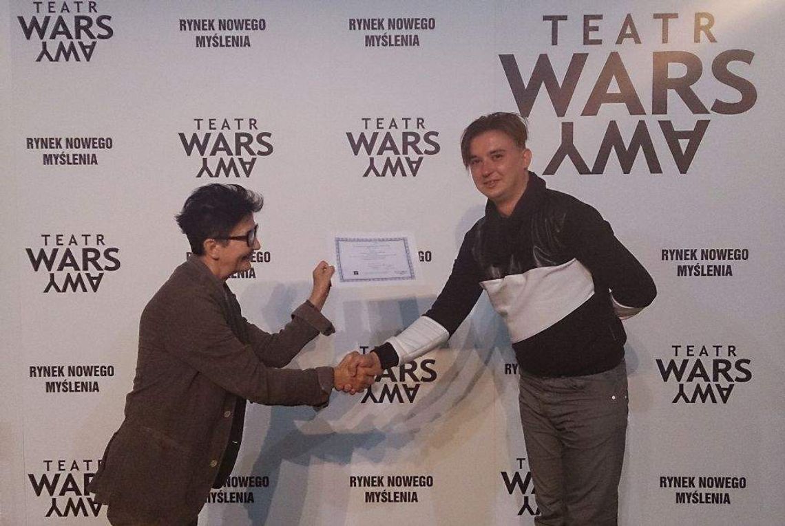 Nagroda za najlepszy monodram dla Mateusza Nowaka Nagroda za najlepszy monodram dla Mateusza Nowaka
