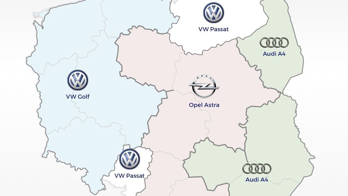 Najczęściej ubezpieczane w Polsce modele samochodów. Audi króluje na Wschodzie