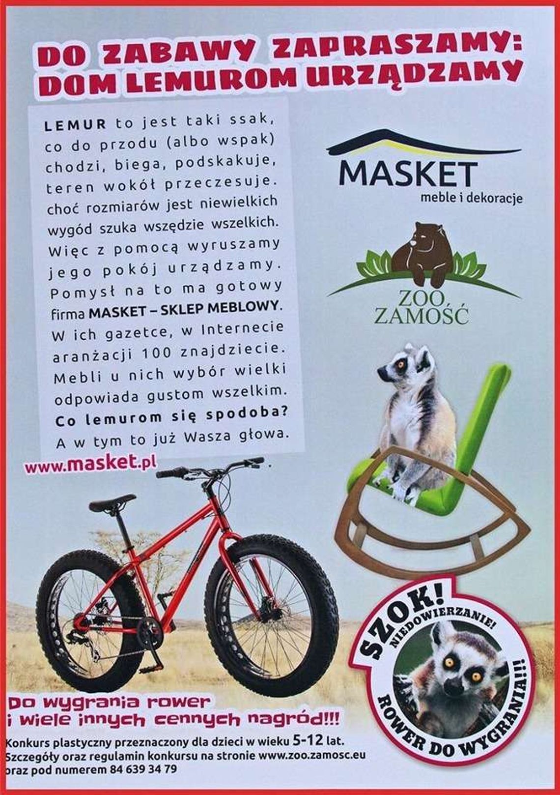 Narysuj dom dla lemurów, wygraj rower