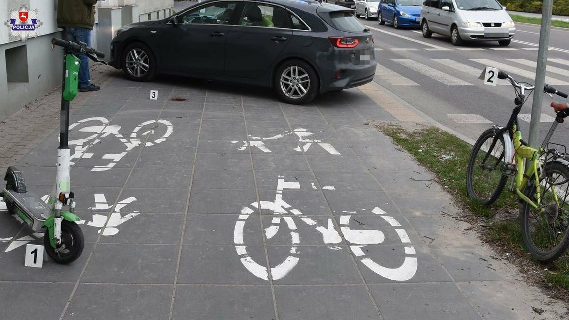 Nastolatka na hulajnodze i starszy pan na rowerze. Doszło do zderzenia 