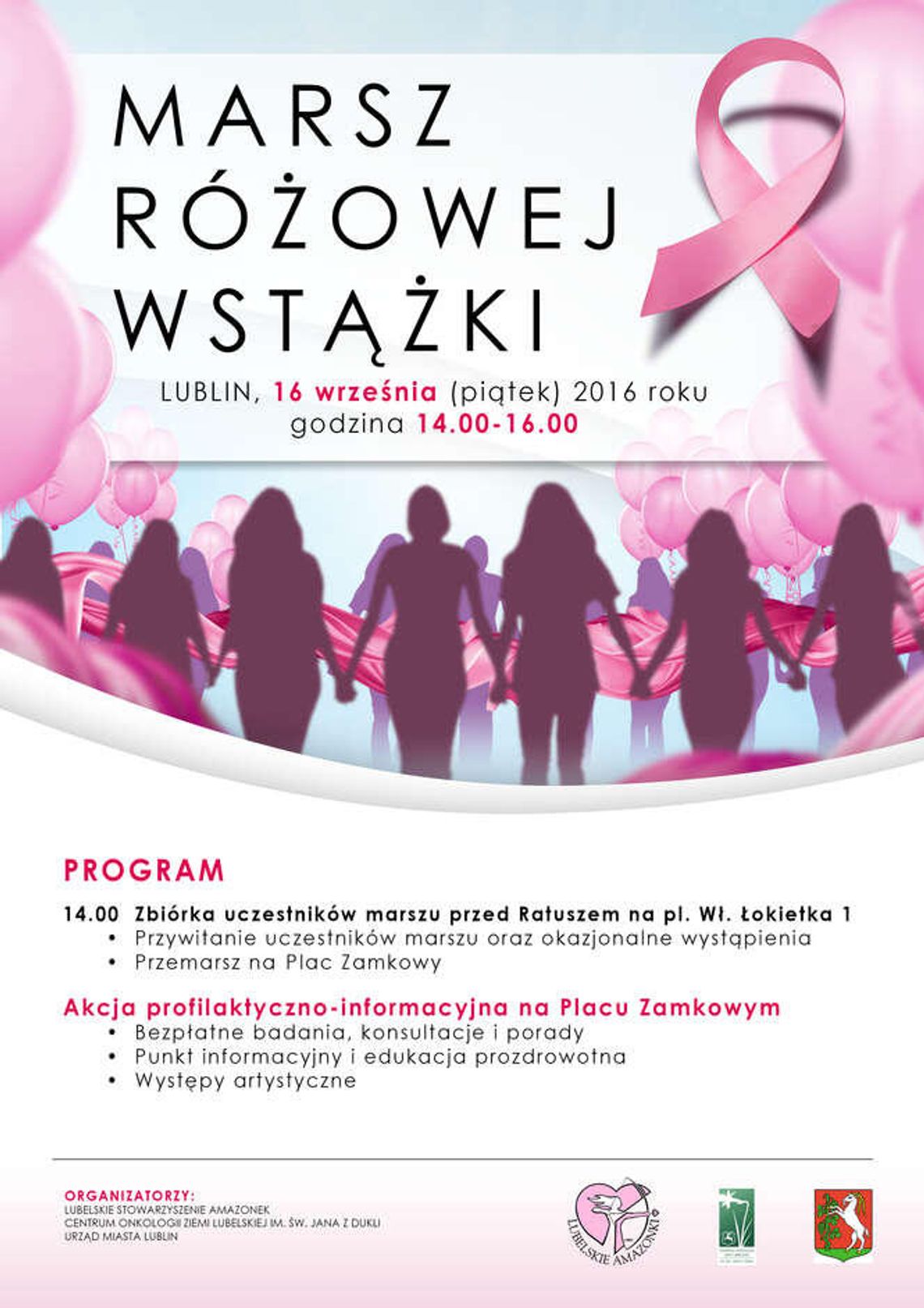 Nie daj się rakowi. Dziś w Lublinie Marsz Różowej Wstążki