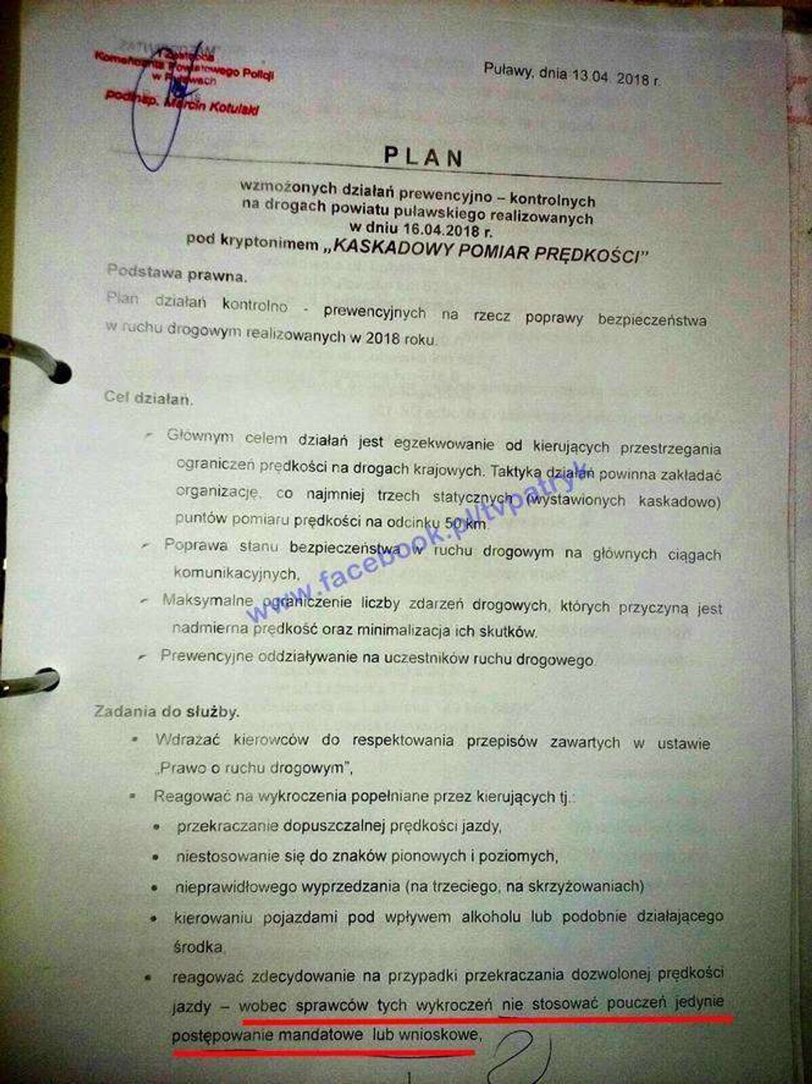 "Nie stosować pouczeń". Komendant kazał tylko wlepiać mandaty i wnioski do sądu "Nie stosować pouczeń". Komendant kazał tylko wlepiać mandaty i wnioski do sądu