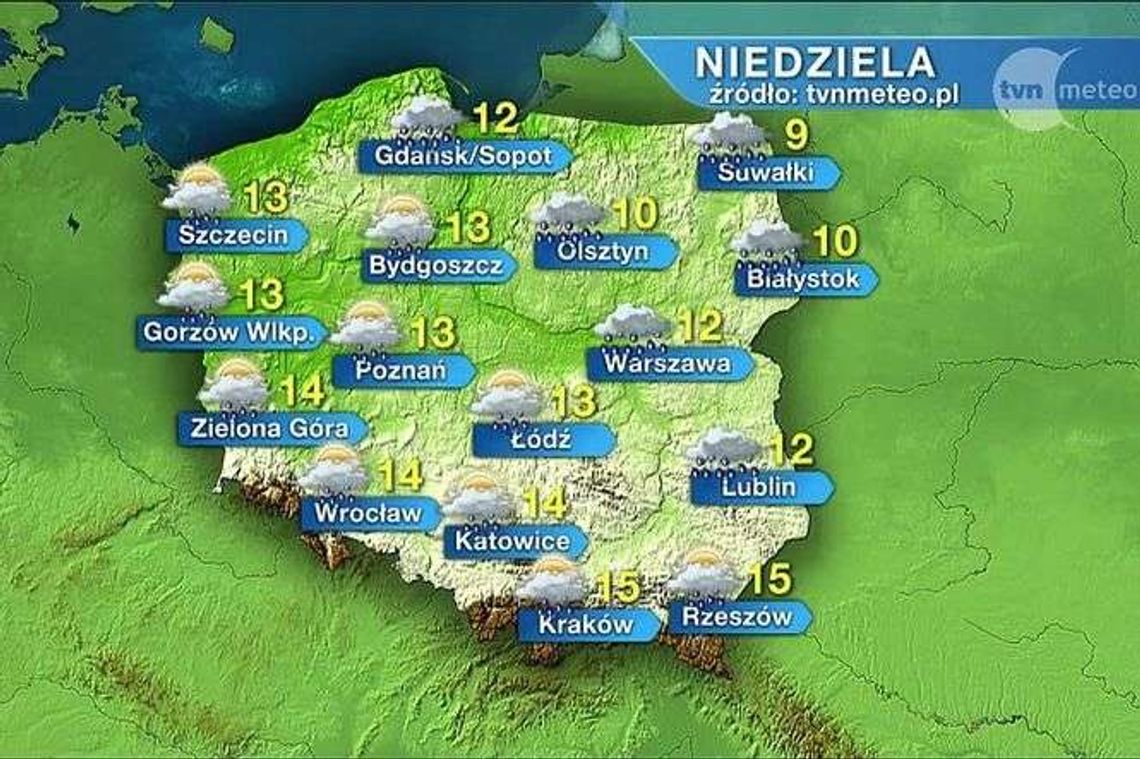 Niedziela będzie chłodna i deszczowa