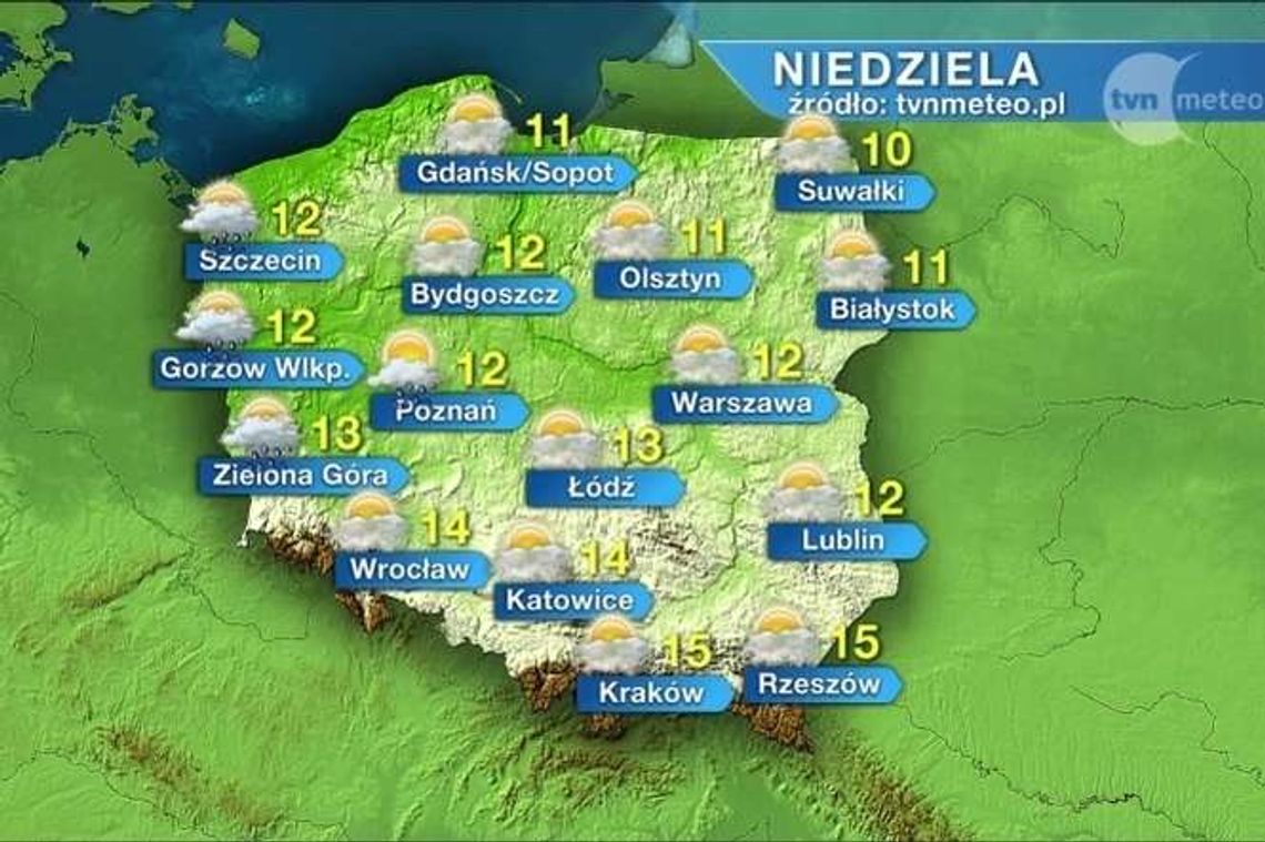 Niedziela będzie ciepła i pogodna