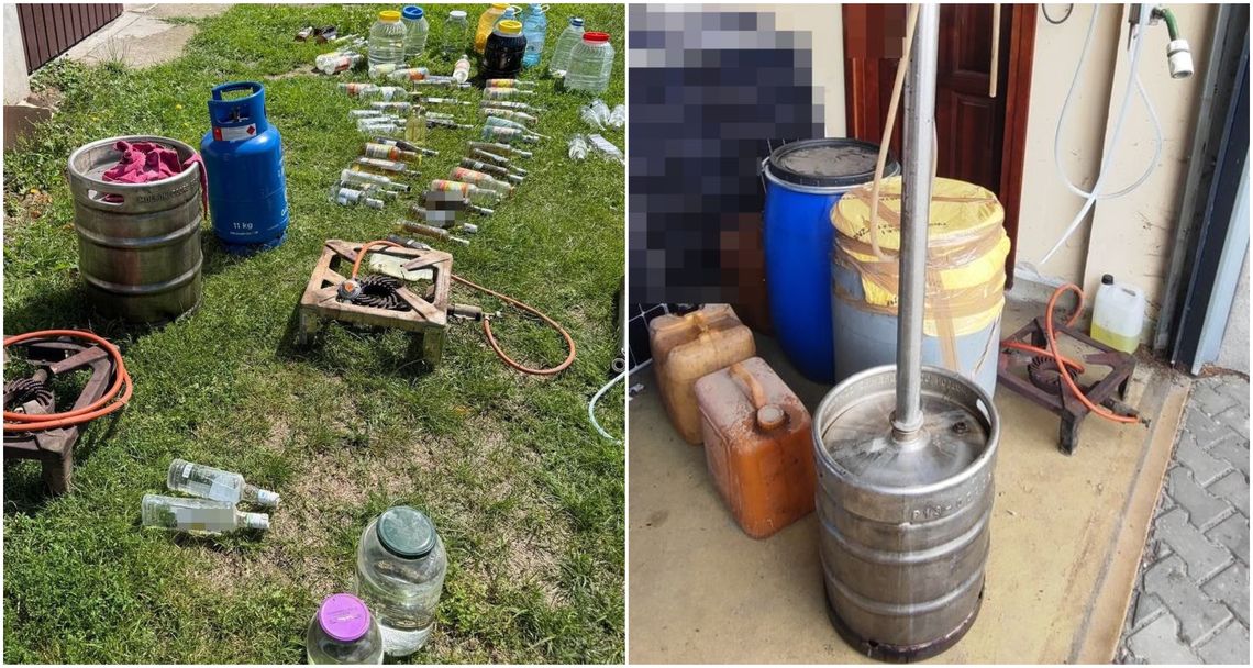Nielegalna bimbrownia zlikwidowana. Policja zabezpieczyła ponad 300 litrów alkoholu i zacieru