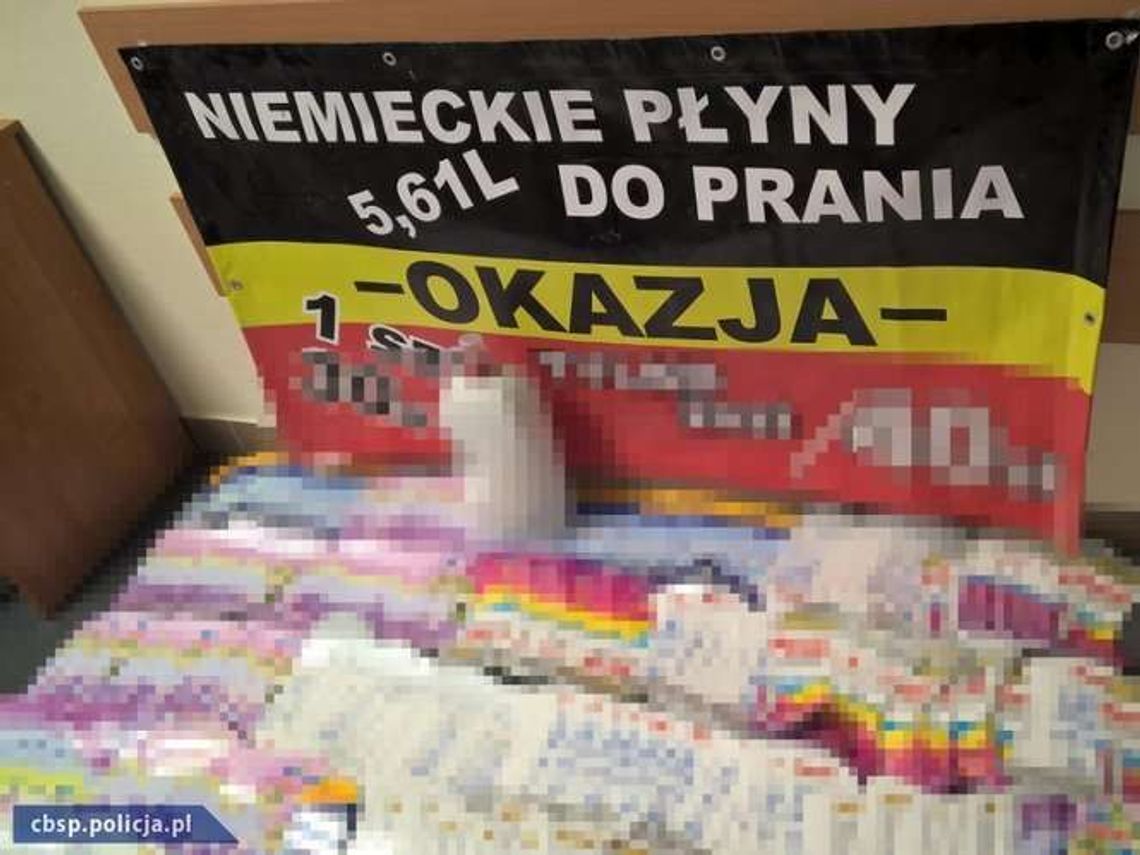 "Niemieckie płyny do prania. Okazja". Gang podrabiał płyny do mycia naczyń i proszki do prania