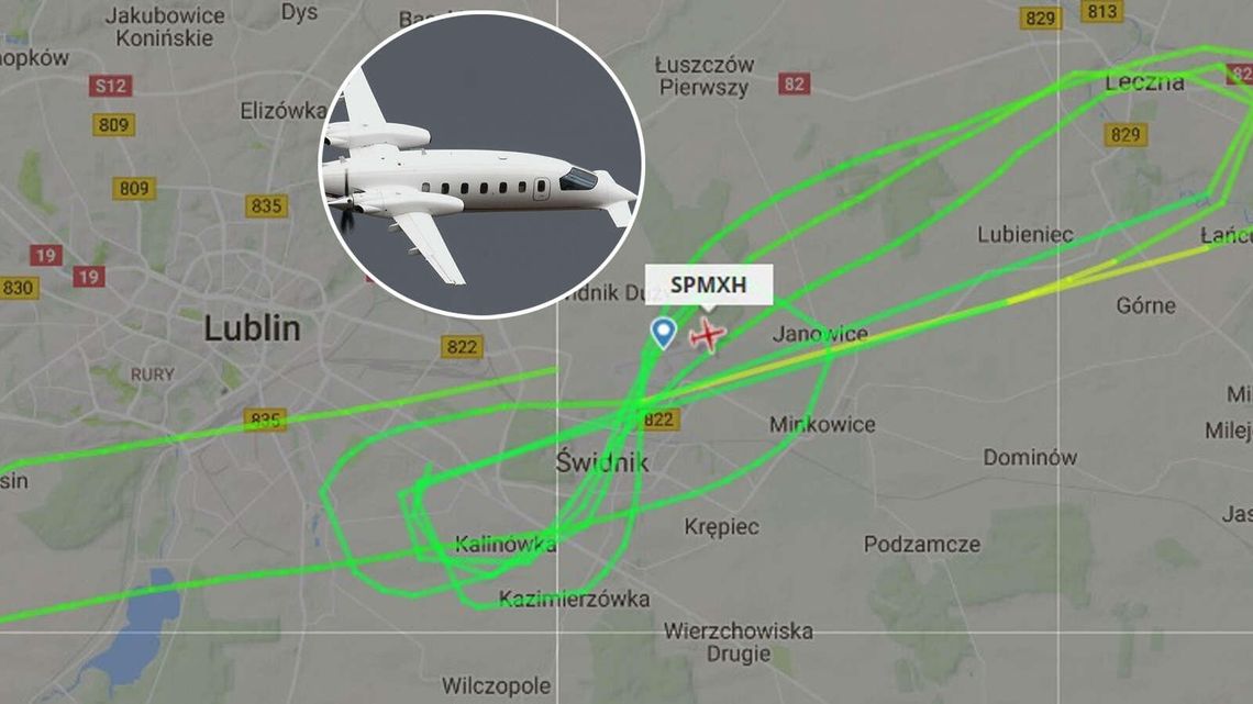 Nietypowy samolot nad lotniskiem Lublin. "Lata od kilku dni i kręci ósemki. O co chodzi?"