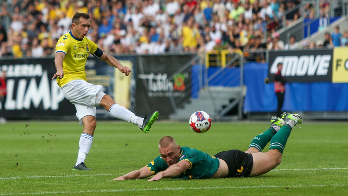 Nieudana pierwsza połowa Motoru w meczu z GKS Katowice, ale jest siódmy punkt [zdjęcia]