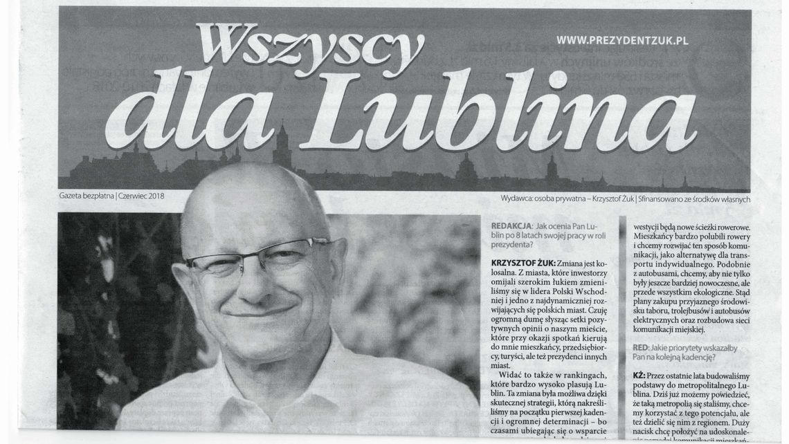 Nowa gazeta w Lublinie z ogromnym nakładem. "Urząd Miasta nie finansował tej publikacji" Nowa gazeta w Lublinie z ogromnym nakładem. "Urząd Miasta nie finansował tej publikacji"