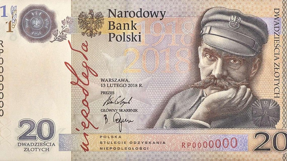 Nowy banknot 20 zł z Józefem Piłsudskim. Tak wygląda