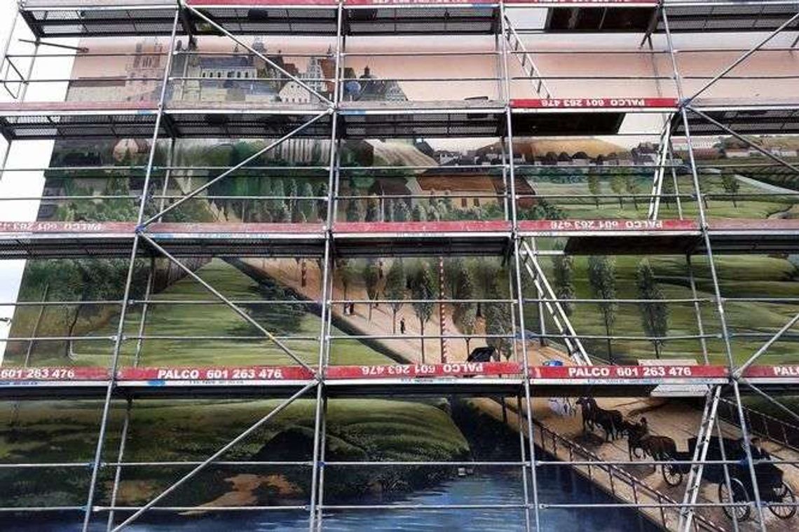 Nowy mural w mieście. Na podstawie obrazu "Wjazd generała Zajączka do Lublina"