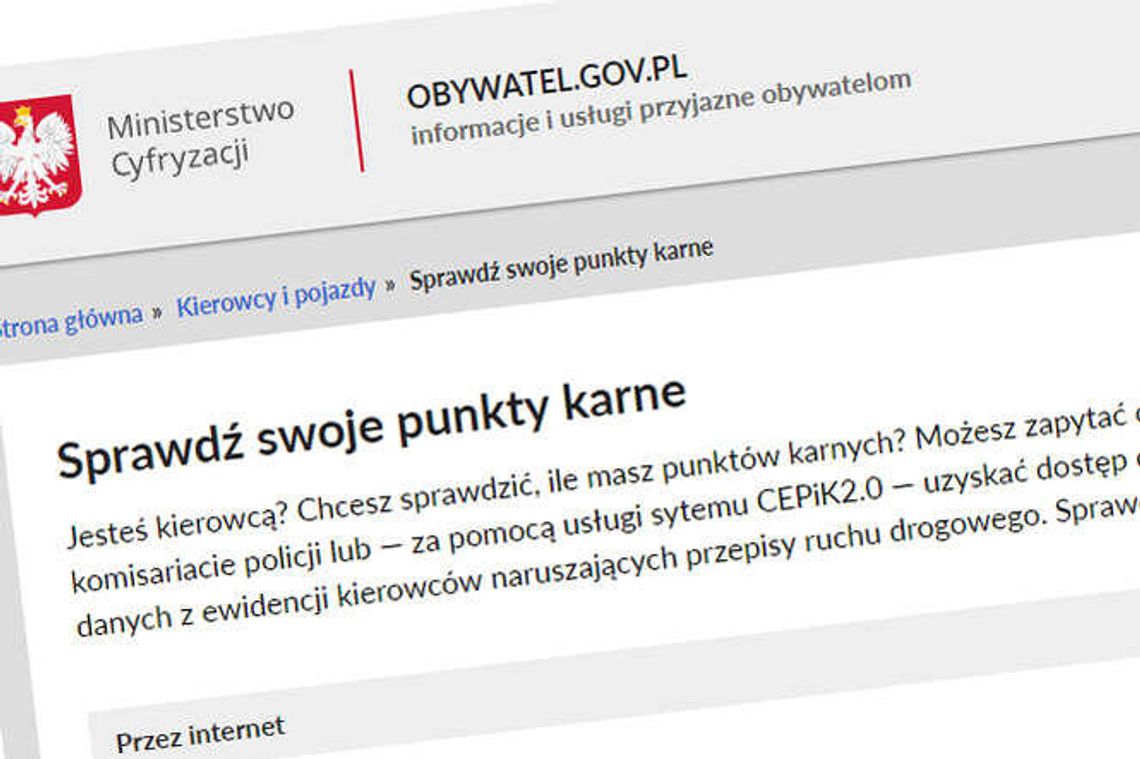 Obywatel.gov.pl punkty karne w internecie. Jak sprawdzić?