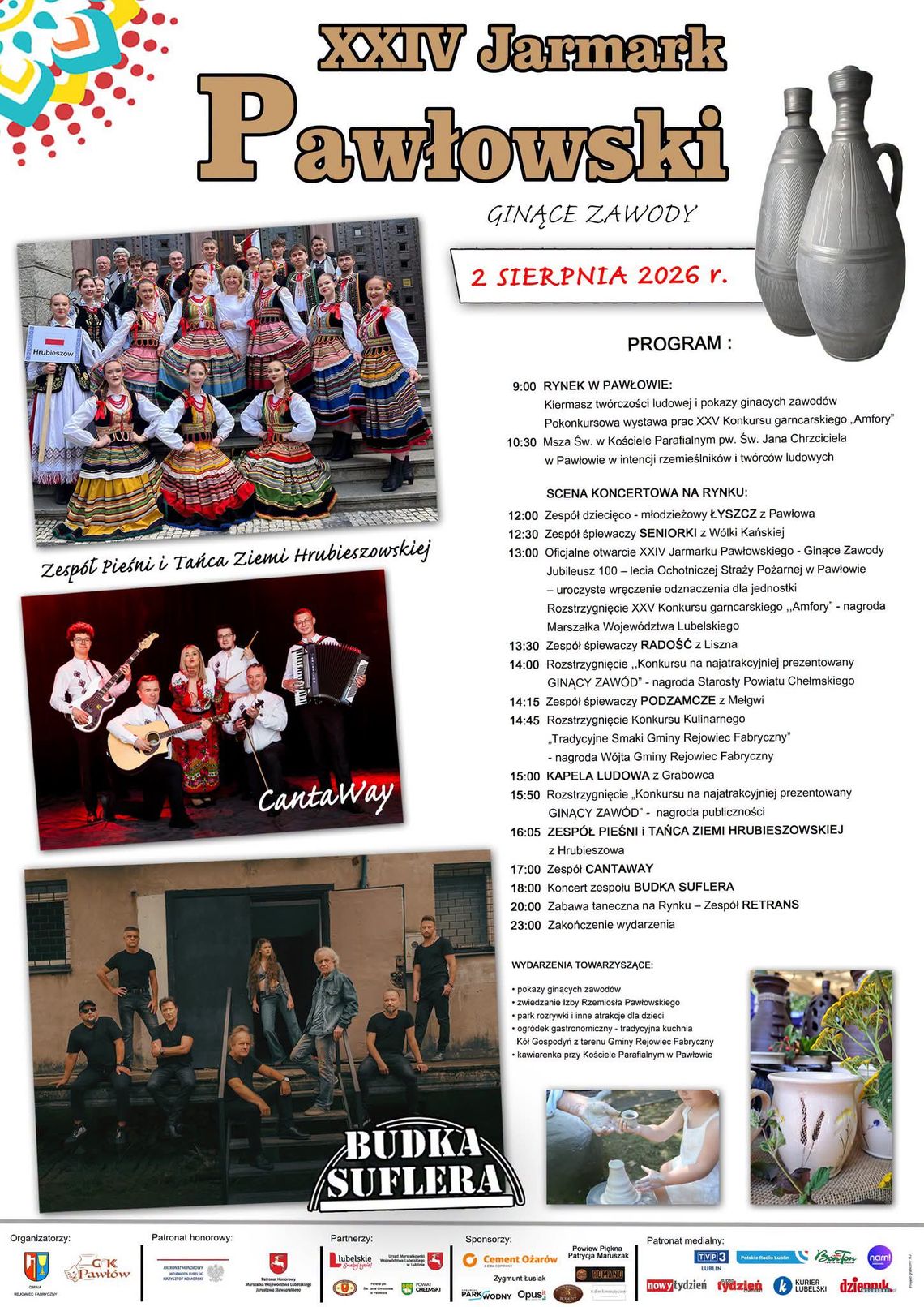 Od glinianych garnków po rockowe hymny. Pawłów zaprasza na XXIV Jarmark „Ginące Zawody” Jarmark Pawłowski Ginące Zawody