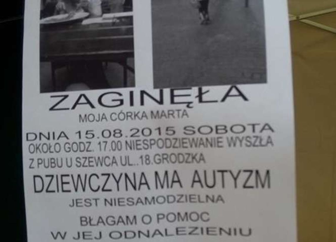 Odnalazła się zaginiona Marta z Lublina Odnalazła się zaginiona Marta z Lublina