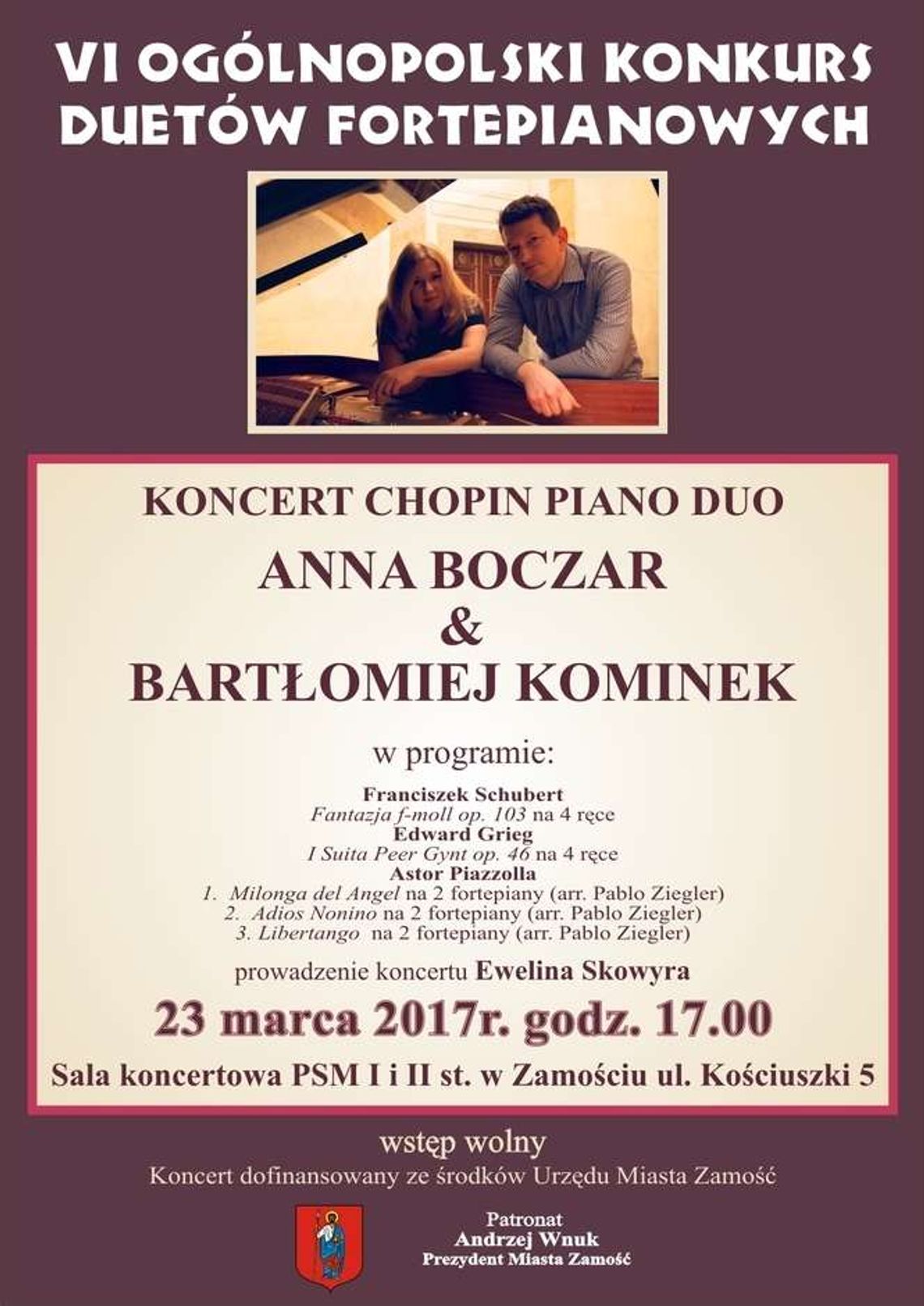 Ogólnopolski konkurs duetów fortepianowych „Grajmy Razem” w Zamościu