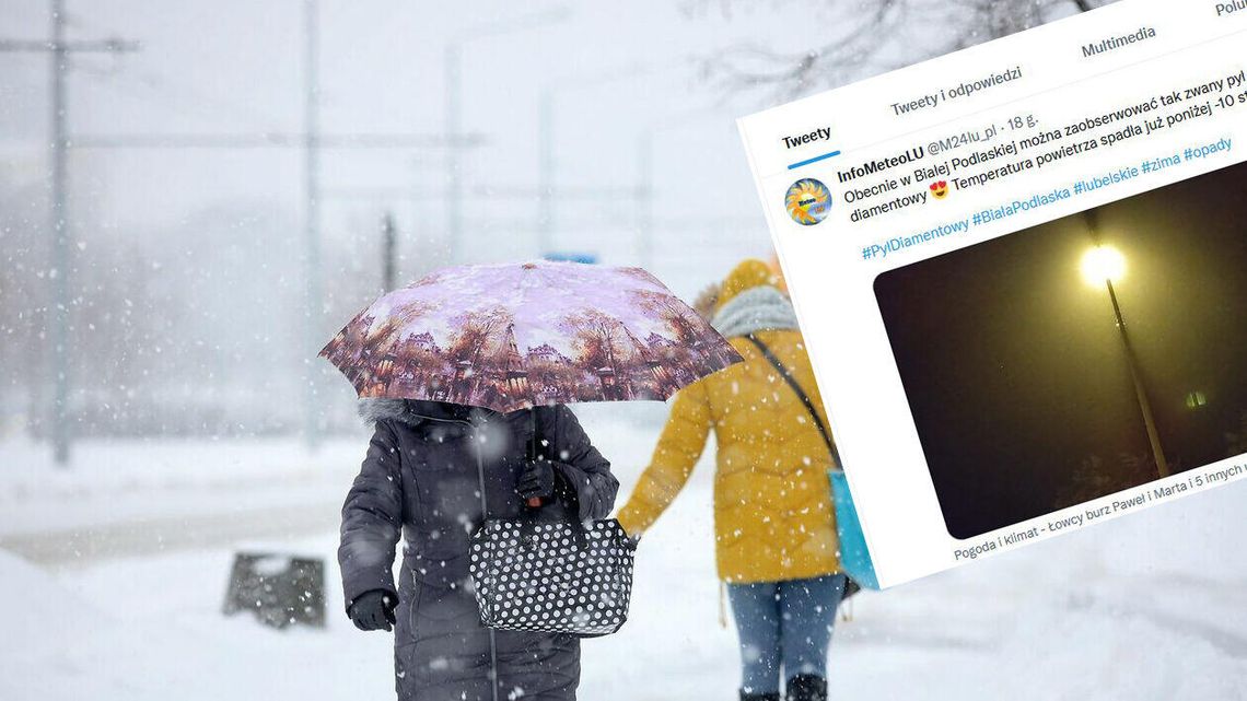 Oj, było zimno. W Białej Podlaskiej zobaczyli nawet diamentowy pył. Nagranie