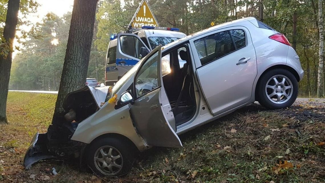 Opel wypadł z jedni. Kierowca zmuszony do nagłego hamowania