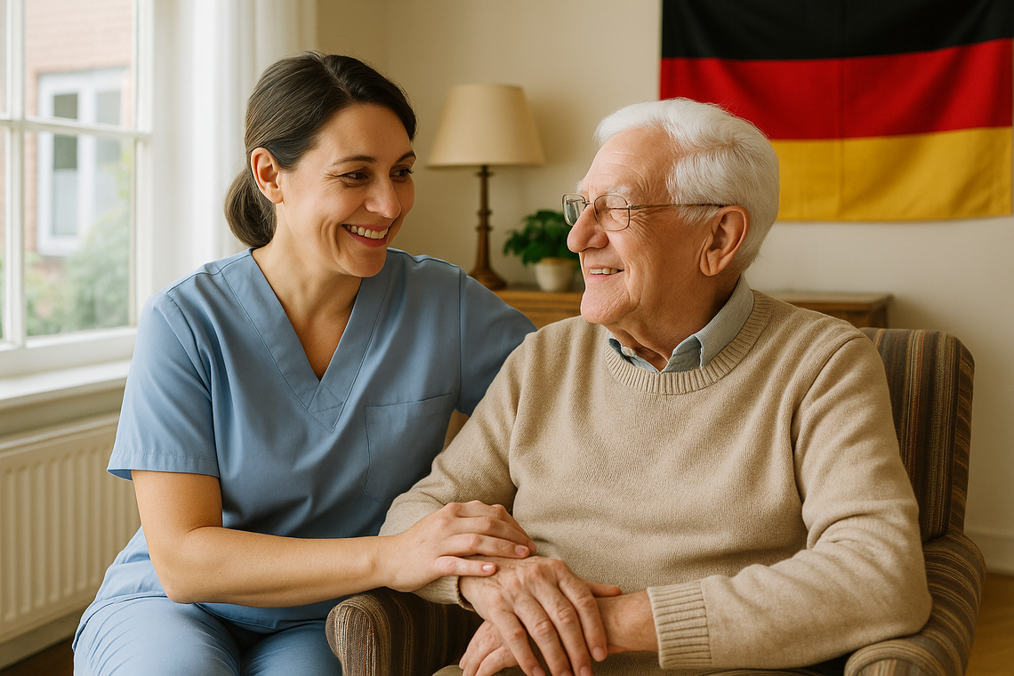 Opieka w Niemczech - nie taka straszna jak ją malują Opiekunka osób starszych w Niemczech wspiera seniora