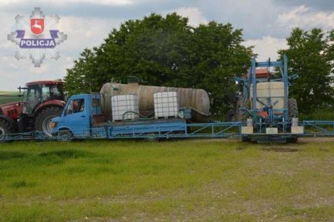 Opryskiwacz przygniótł 55-latka. Mężczyzna trafił do szpitala