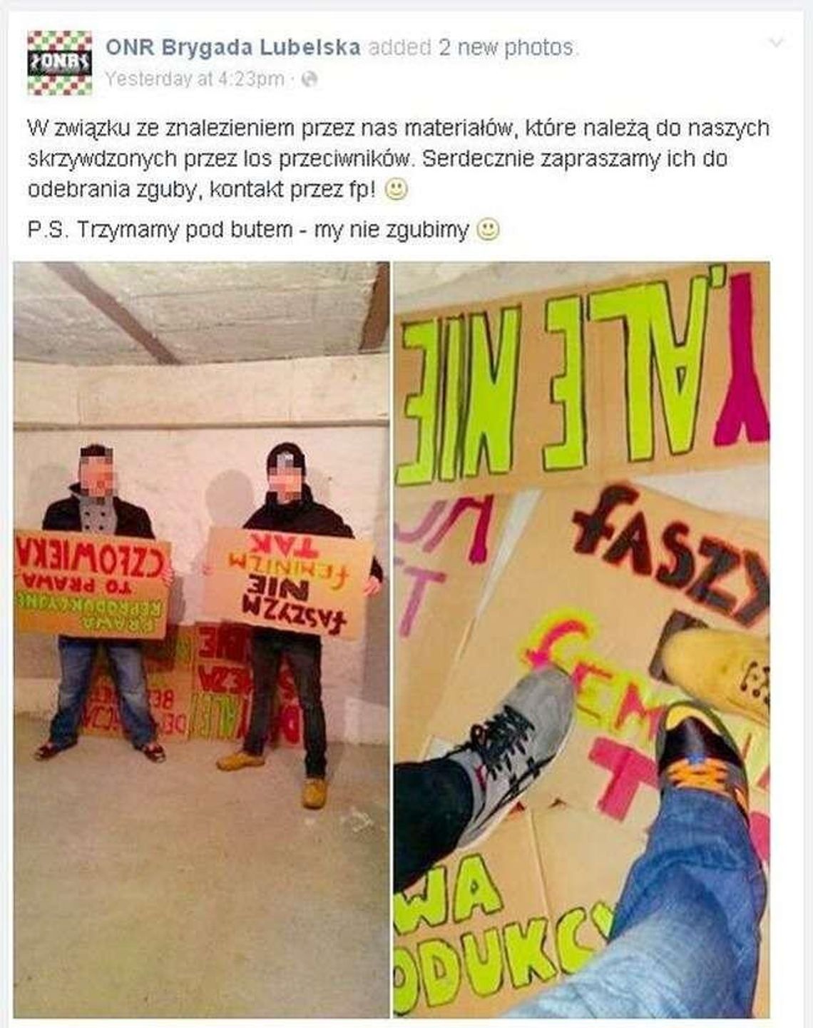 Partia Razem zarzuca kradzież transparentów. „Znalezisko” pod butem działaczy ONR Partia Razem zarzuca kradzież transparentów. „Znalezisko” pod butem działaczy ONR