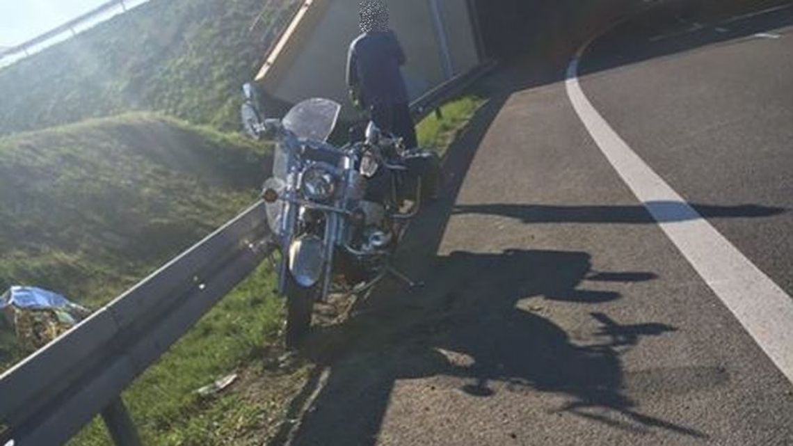 Pech motocyklisty. Przewrócił się na obwodnicy Lublina