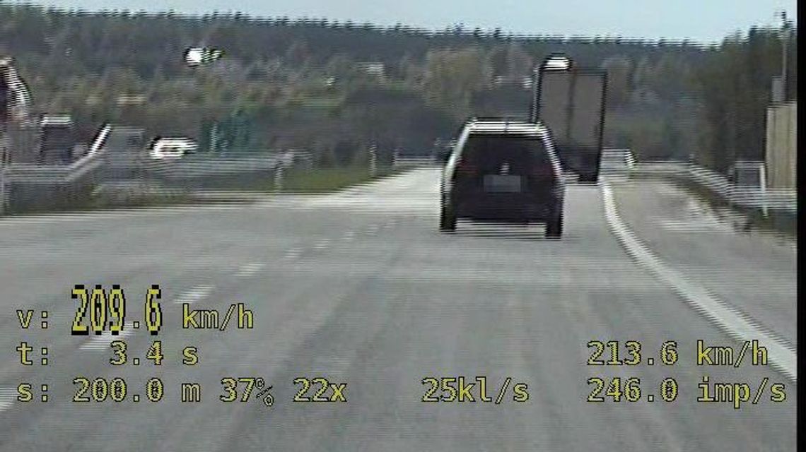 Pędził po obwodnicy Ryk z prędkością 209 km/h. Wysoki mandat