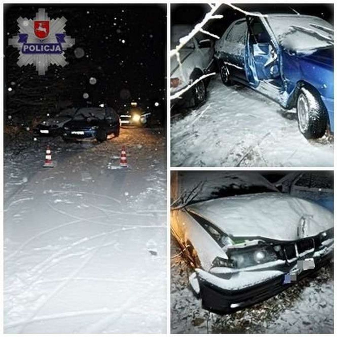 Peugeot wpadł w poślizg. Zderzenie z bmw