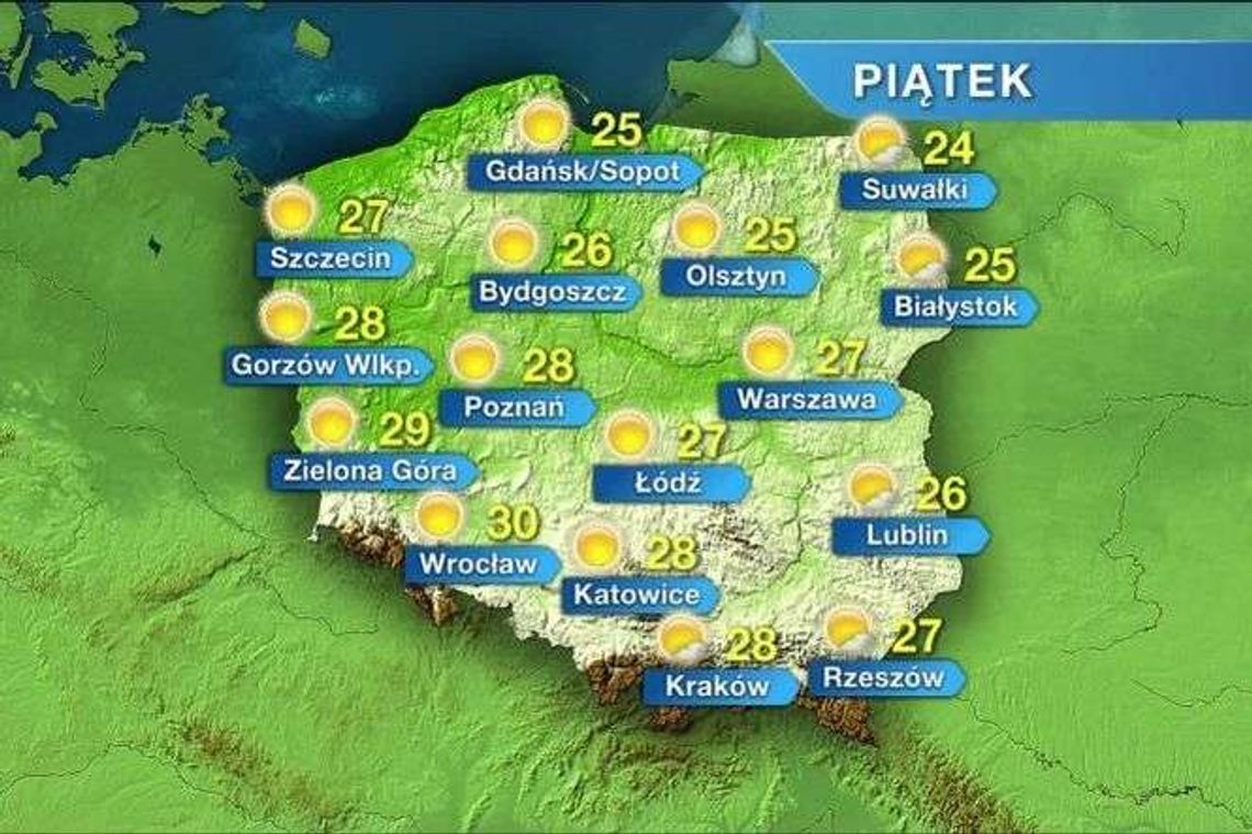 Piątek będzie upalny. W weekend też gorąco Piątek będzie upalny. W weekend też gorąco