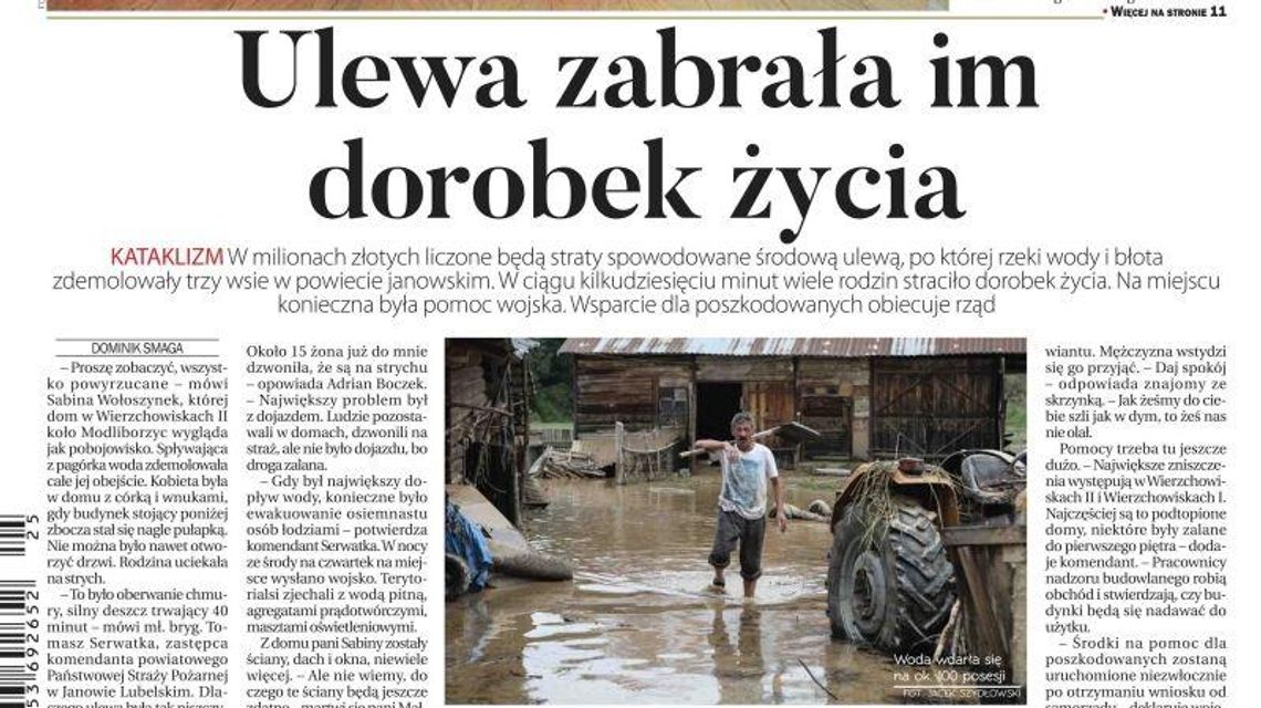 Pierwsza strona Dziennik Wschodni 21.06.2019