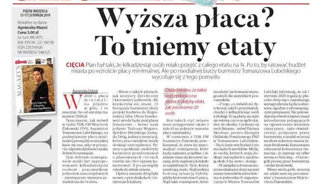 Pierwsza strona Dziennika Wschodniego 14.06.2019