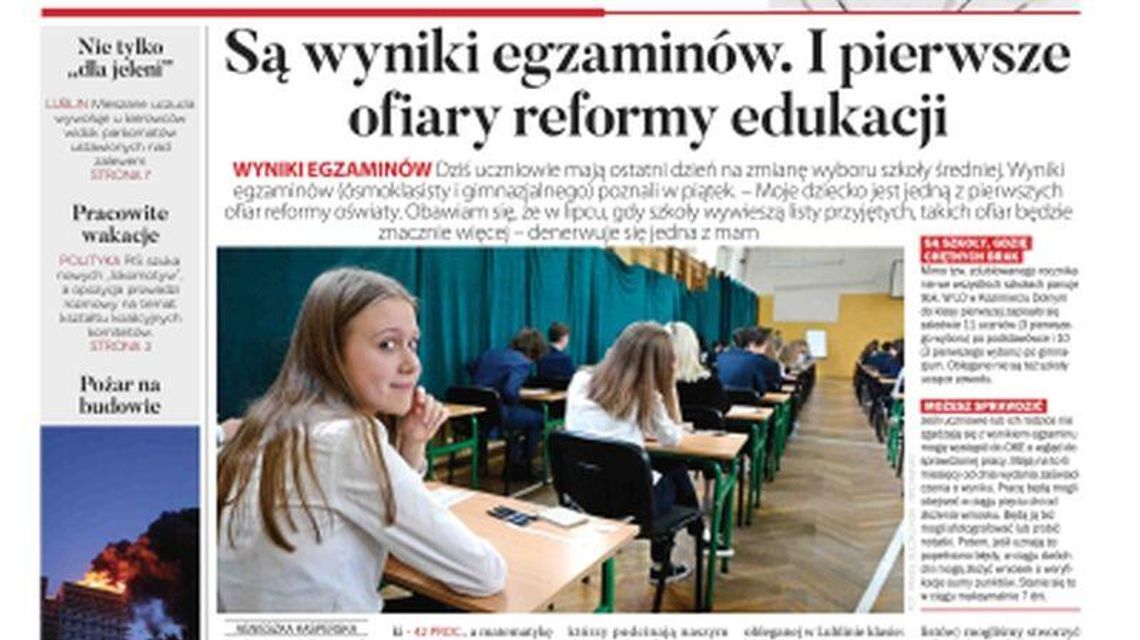 Pierwsza strona Dziennika Wschodniego 17.06.2019