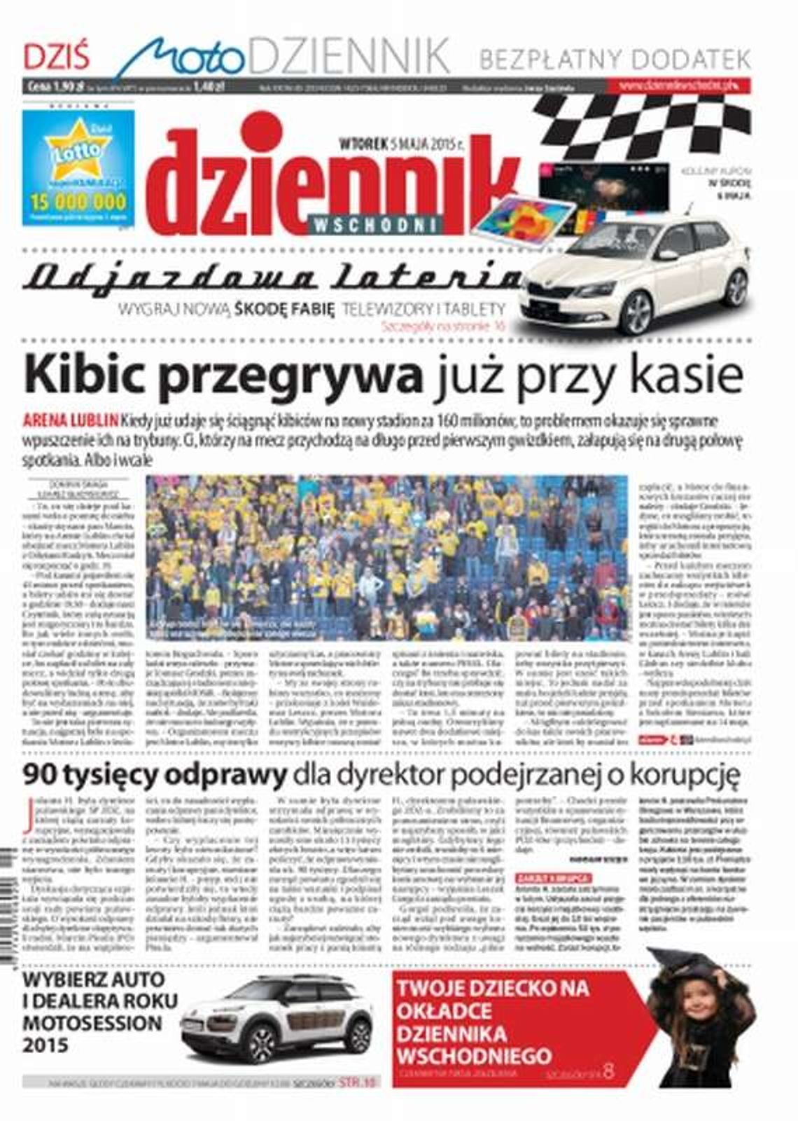 Pierwsza strona Dziennika Wschodniego