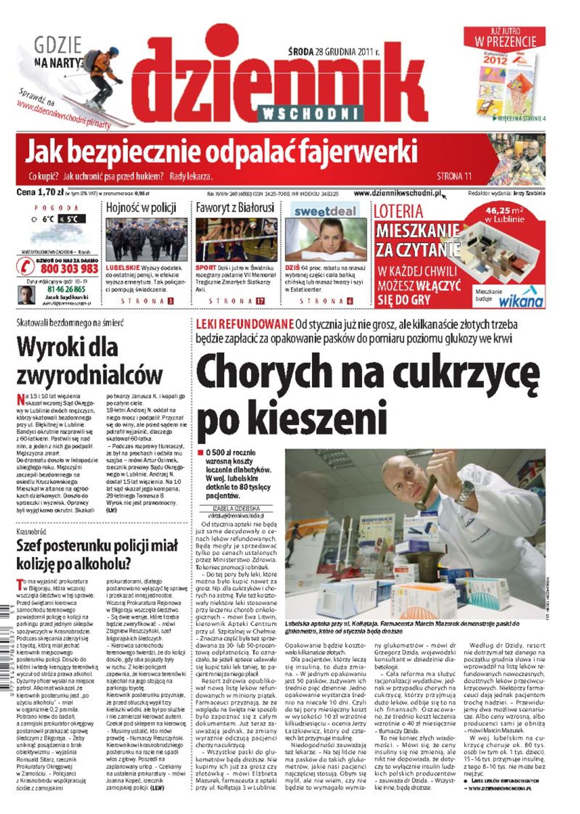 Pierwsza strona Dziennika Wschodniego