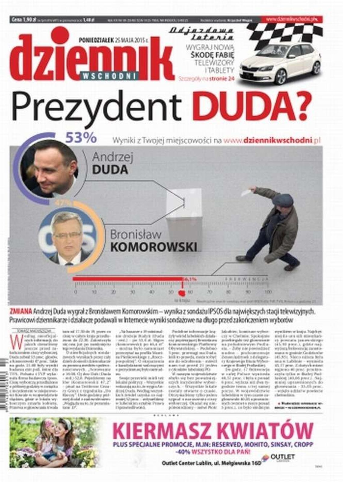 Pierwsza strona Dziennika Wschodniego
