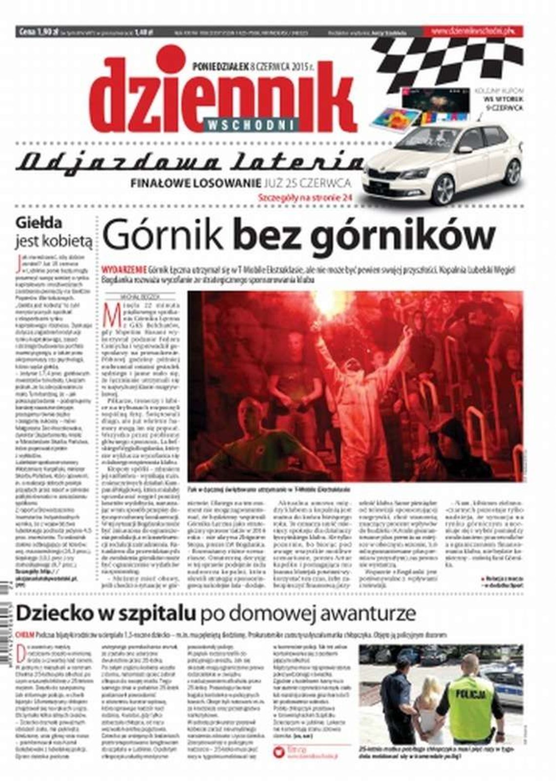 Pierwsza strona Dziennika Wschodniego