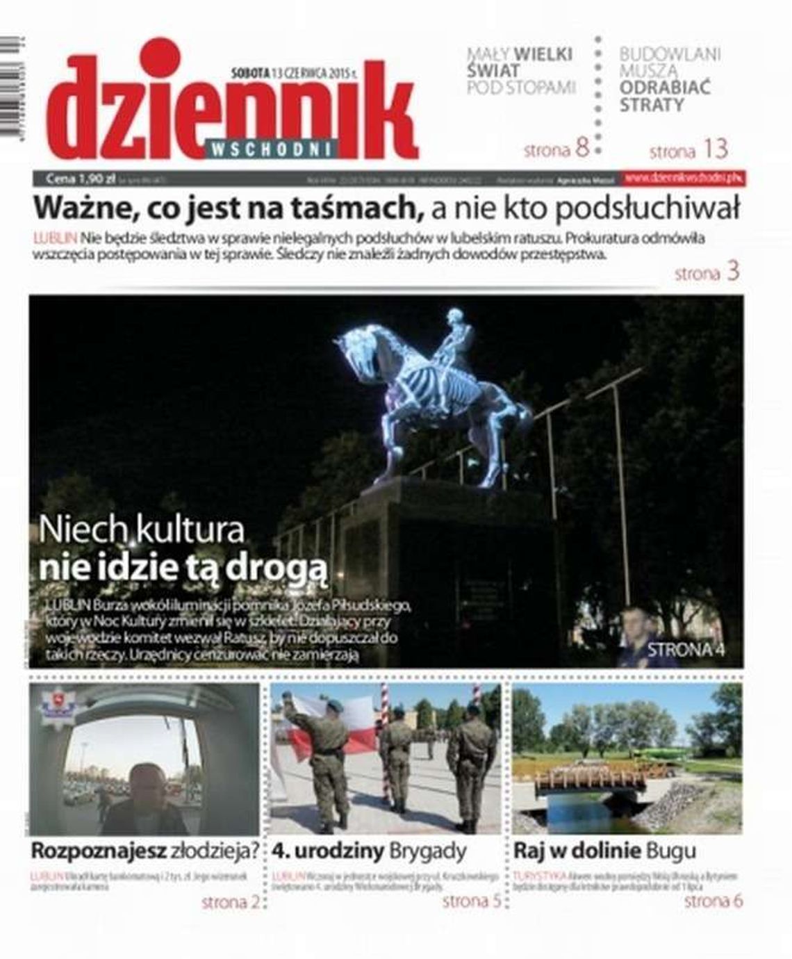 Pierwsza strona Dziennika Wschodniego