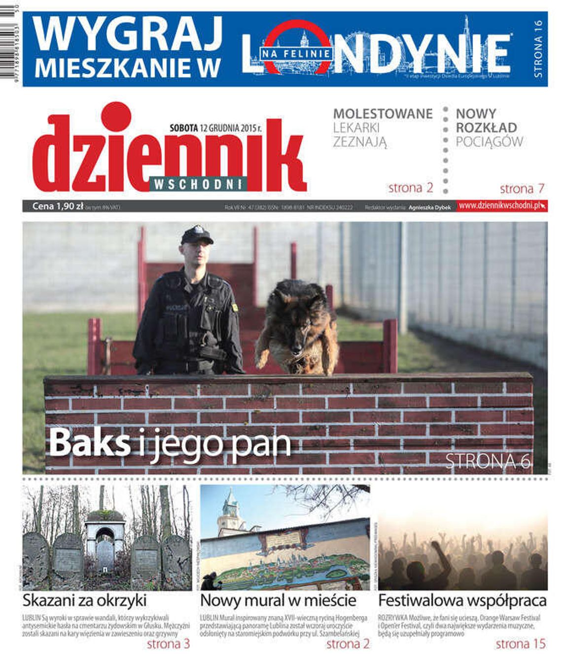 Pierwsza strona Dziennika Wschodniego