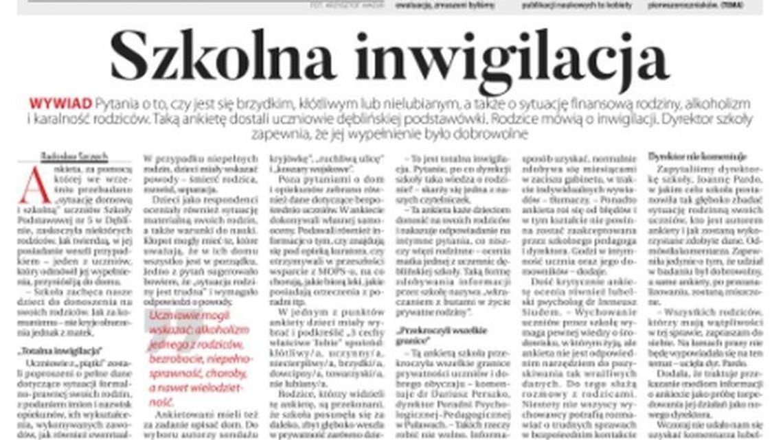 Pierwsza strona Dziennika Wschodniego 2.10.2019