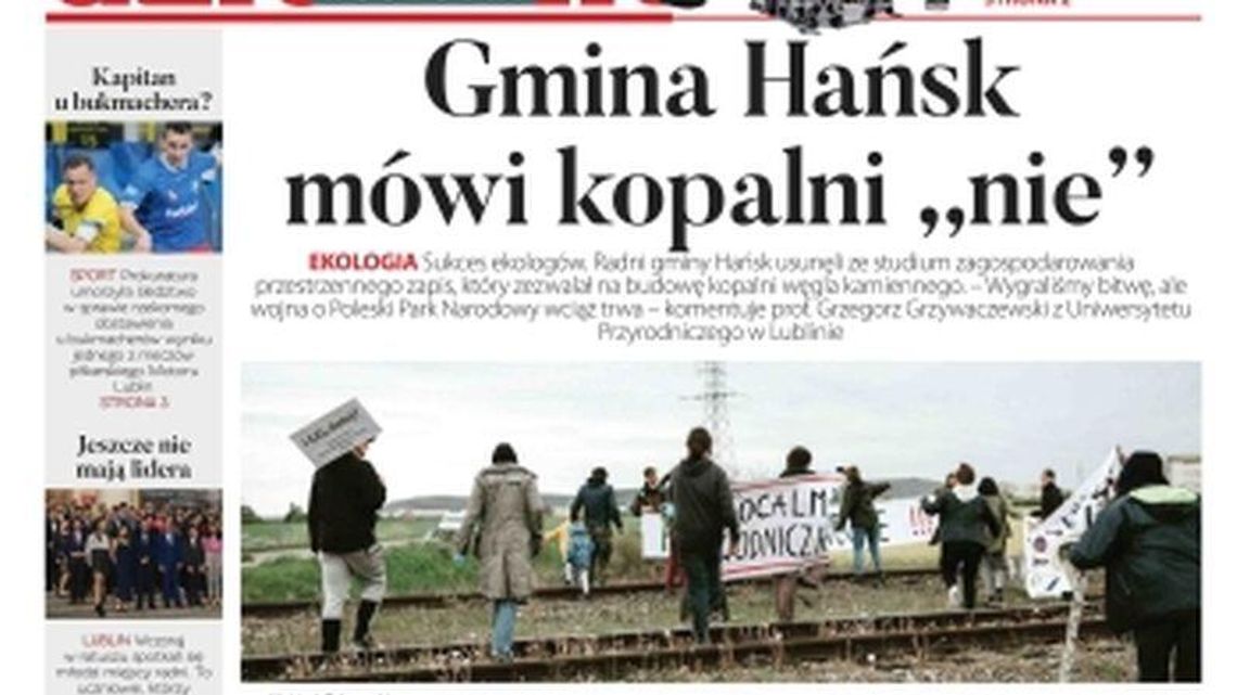 Pierwsza strona Dziennika Wschodniego 22.10.2019