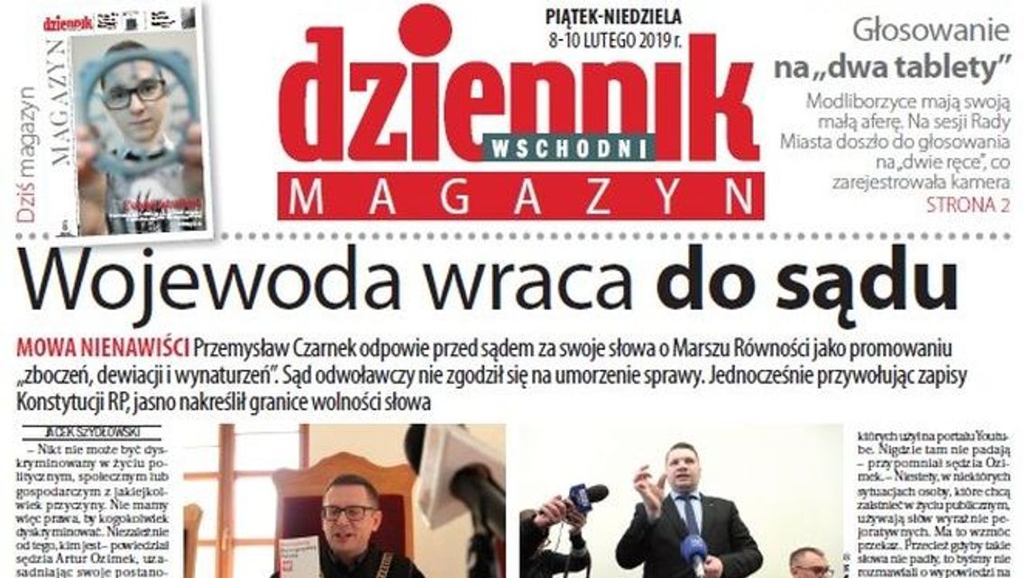 Pierwsza strona Dziennika Wschodniego 8 lutego 2019 roku