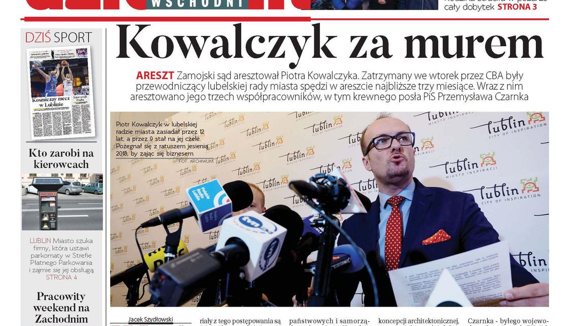 Pierwsza strona Dziennika Wschodniego z 09.12.2019