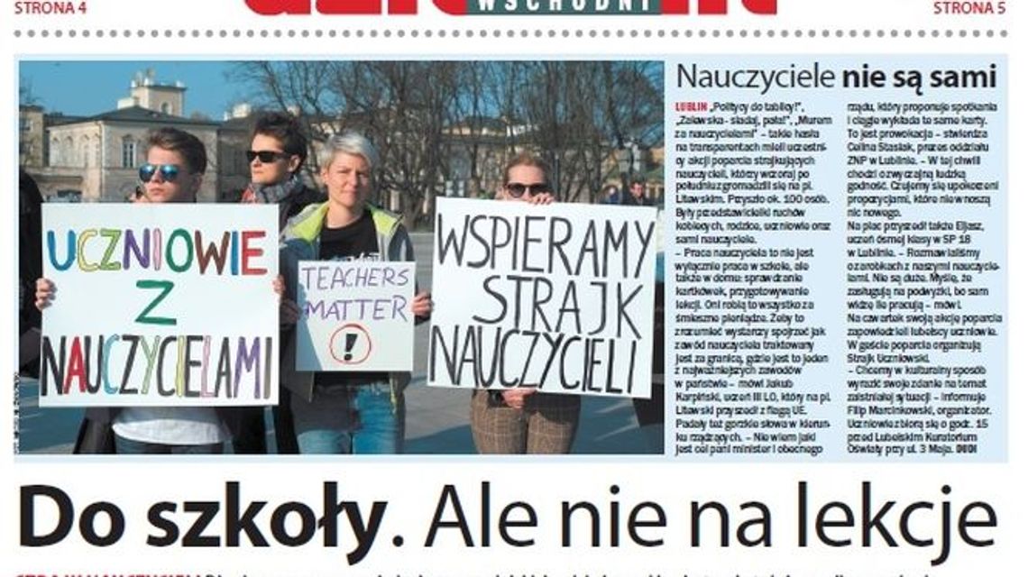 Pierwsza strona Dziennika Wschodniego z 10 kwietnia 2019 roku