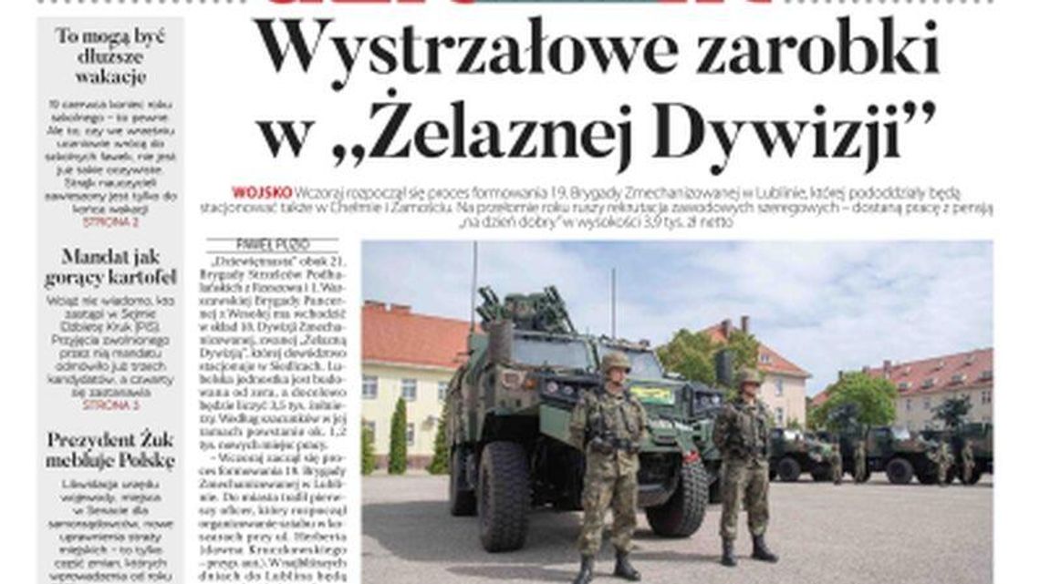 Pierwsza strona Dziennika Wschodniego z 11.06.2018