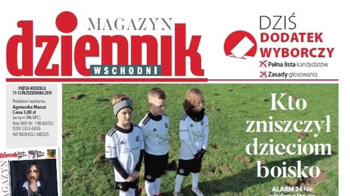 Pierwsza strona Dziennika Wschodniego z 11.10.2019