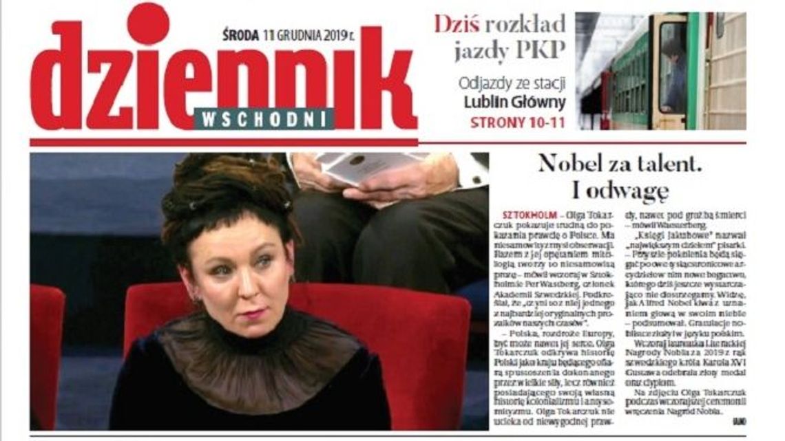 Pierwsza strona Dziennika Wschodniego z 11 grudnia 2019 r.