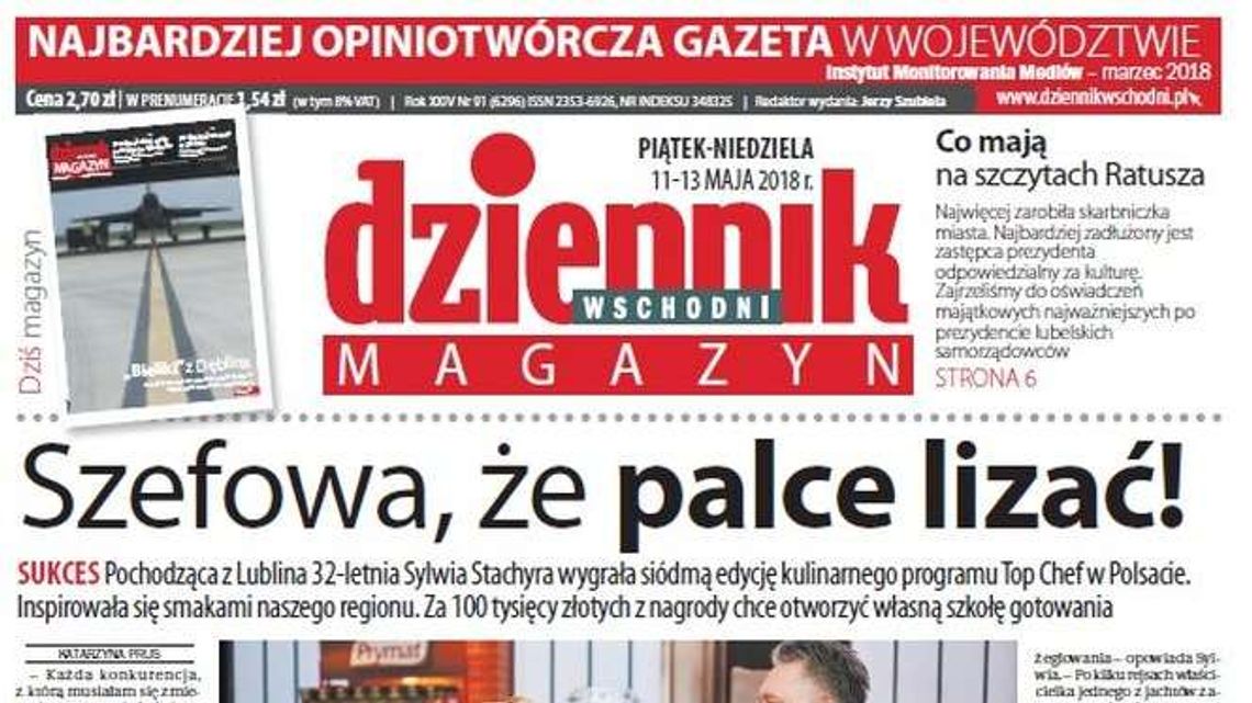 Pierwsza strona Dziennika Wschodniego z 11 maja 2018 roku