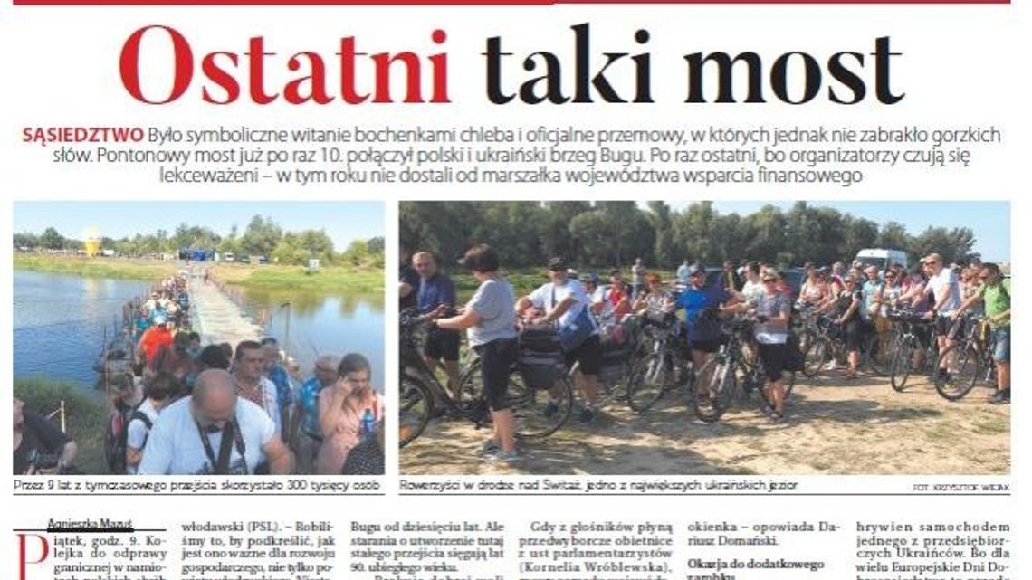 Pierwsza strona Dziennika Wschodniego z 12.08.2019