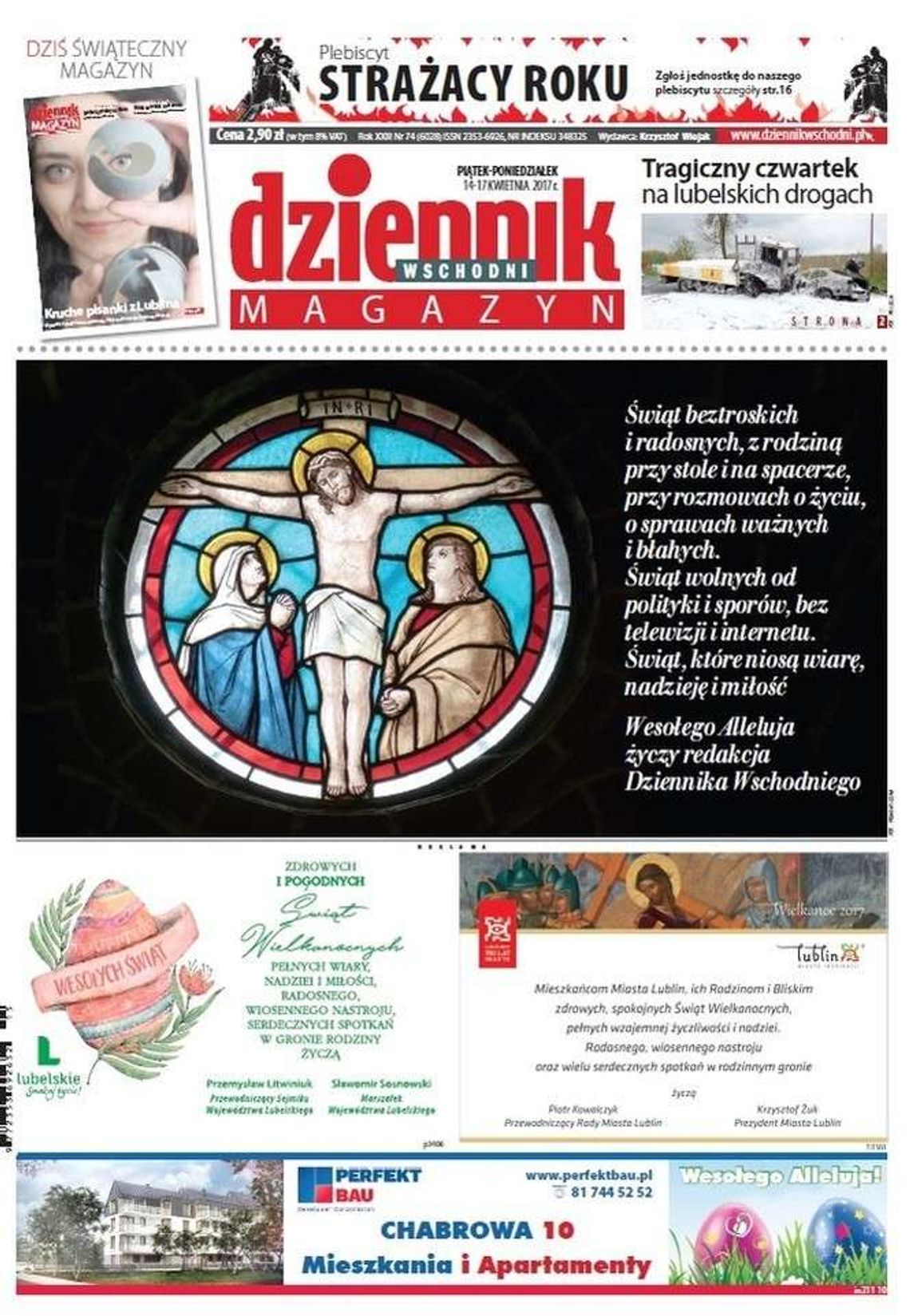 Pierwsza strona Dziennika Wschodniego z 14 kwietnia 2017 roku